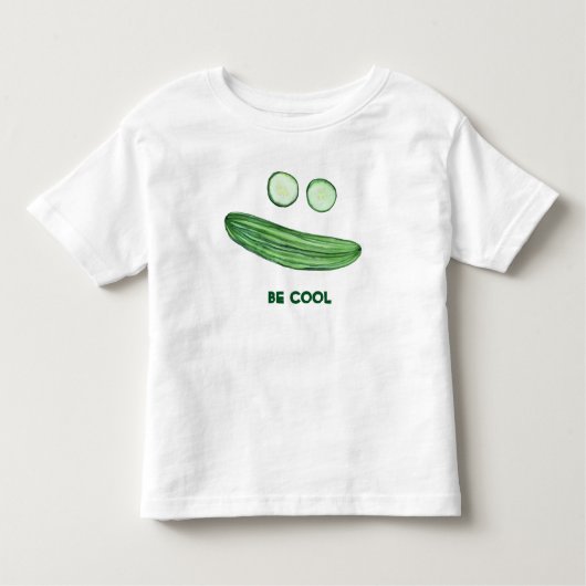BE COOL als Cucumber Funny Waterverf Face Kinder Shirts (Voorkant)