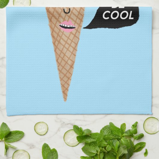 BE COOL roze pratende ijskap Theedoek (Gevouwen)