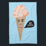 BE COOL roze pratende ijskap Theedoek<br><div class="desc">Iedereen houdt van ijs! Geef het geschenk van deze schattige keukenhanddoek met een roze ijsje. Voeg ook uw eigen aangepaste tekst toe. Bekijk mijn winkel voor veel meer kleuren en patronen!</div>