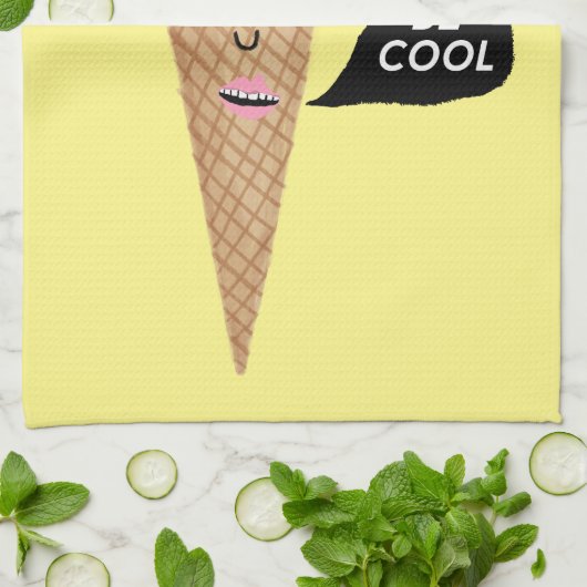 BE COOL roze pratende ijskap Theedoek (Gevouwen)