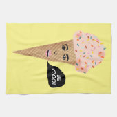 BE COOL roze pratende ijskap Theedoek (Horizontaal)