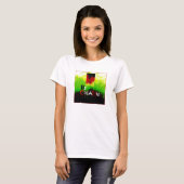 "Be Creative" Groen Geel Rood Zwart Abstracte Kuns T-shirt (Voorkant volledig)