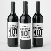 Be curious black wijn etiket (Flessen)