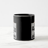 Be Curious Not Judgemental curious cat Tweekleurige Koffiemok (Center)