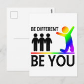 Be different - LGBTQ Pride Briefkaart (Voorkant / Achterkant)