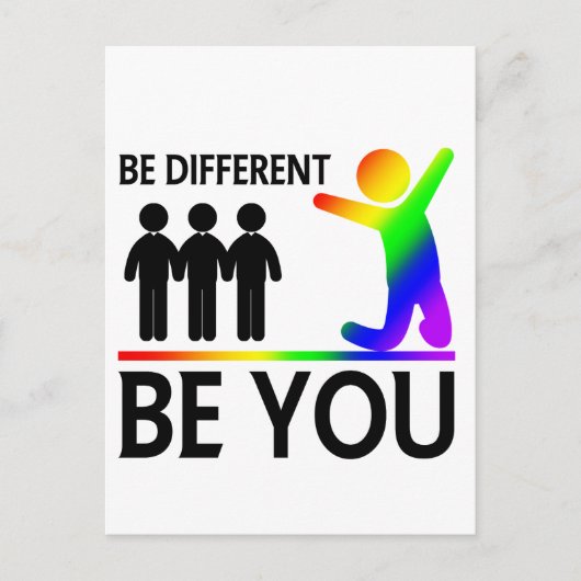 Be different - LGBTQ Pride Briefkaart (Voorkant)