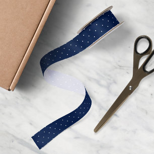 Be-editabele achtergrondkleur en witte polka stipp satijnen lint