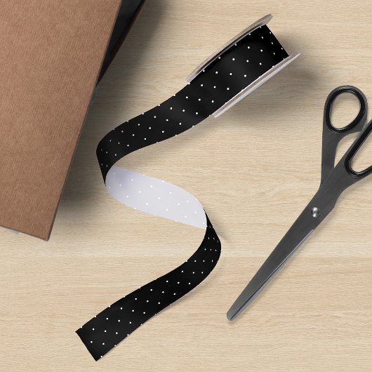 Be-editabele achtergrondkleur en witte polka-stipp satijnen lint