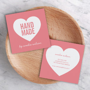 Be-editabele Achtergrondkleur Modern Handgemaakt H Vierkante Visitekaartje