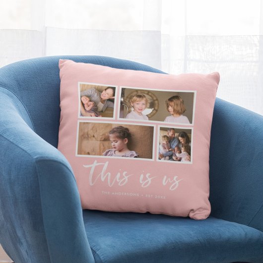 Be-editabele achtergrondkleur This is Us Fotosamen Kussen