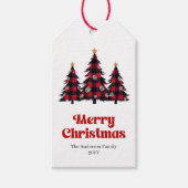 Be-editabele buffel boom cadeau label rood groen v cadeaulabel (Voorkant)
