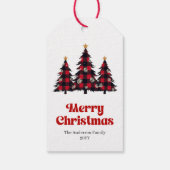 Be-editabele buffel boom cadeau label rood groen v cadeaulabel (Achterkant)