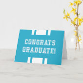 Be-editabele Kleur Varsity Gefeliciteerd Afgestude Kaart (Gele Bloem)