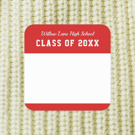Be-editabele Kleur Varsity Stijl Klas Reünie Naam Vierkante Sticker