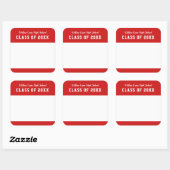 Be-editabele Kleur Varsity Stijl Klas Reünie Naam Vierkante Sticker (Vel)