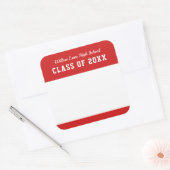 Be-editabele Kleur Varsity Stijl Klas Reünie Naam Vierkante Sticker (Envelop)