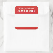 Be-editabele Kleur Varsity Stijl Klas Reünie Naam Vierkante Sticker (Tas)