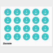 Be-editabele Kleur Witte Rand Anker Save the Date Ronde Sticker (Vel)
