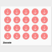 Be-editabele Kleur Witte Rand Anker Save the Date Ronde Sticker (Vel)