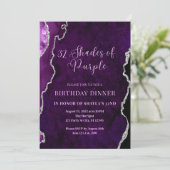 Be-editabele uitnodiging in tinten paars Paars Zil (Staand voorkant)