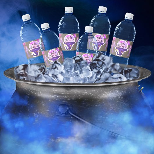 Be-editabele Verjaardags Waterfles Labels in Sproo Etiket