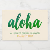 Be-editable Aloha Tropische Bruidsdouche Mini Sparkling Wijnetiket (Enkel label)