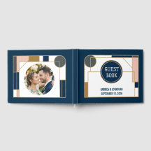 Be-editable Art Deco Trouwuitnodiging met Foto