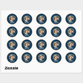 Be-editable Art Deco Trouwuitnodiging met Foto Ronde Sticker (Vel)
