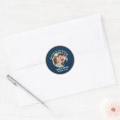 Be-editable Art Deco Trouwuitnodiging met Foto Ronde Sticker (Envelop)