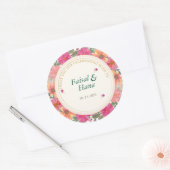 Be-editable bloem sticker voor dank je viering (Envelop)