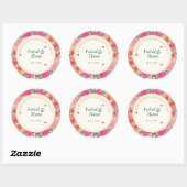Be-editable bloem sticker voor dank je viering (Vel)