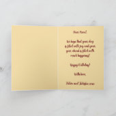 Be-editable Folk Art Iguana Verjaardag Kaart (Binnen)