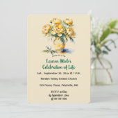 Be-editable Gele Pioenrozen Kaart (Staand voorkant)