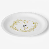 Be-editable Gouden Bloem Bruiloft Papieren Bordje (Gekanteld)
