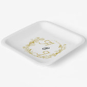 Be-editable Gouden Bloem Bruiloft Papieren Bordje (Gebogen)