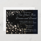 Be-editable Gouden Zwevende Sterren Uitnodiging (Voorkant / Achterkant)