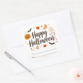 Be-editable Happy Halloween Cadeausticker Vierkante Sticker (Envelop)