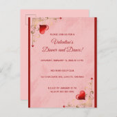 Be-editable harten en bloemen Valentijnsdag Uitnodiging Briefkaart (Voorkant / Achterkant)