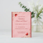 Be-editable harten en bloemen Valentijnsdag Uitnodiging Briefkaart (Staand voorkant)