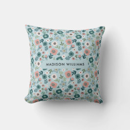 Be-editable inscriptie Kleur Bloemen Worp Kussen
