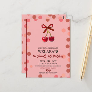 Be-editable Kers 1e Verjaardag Verjaardagsuitnodig Briefkaart