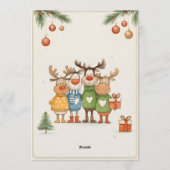 Be-editable Kerstfeest Uitnodiging met Rendier (Achterkant)