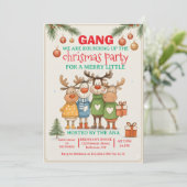 Be-editable Kerstfeest Uitnodiging met Rendier (Staand voorkant)
