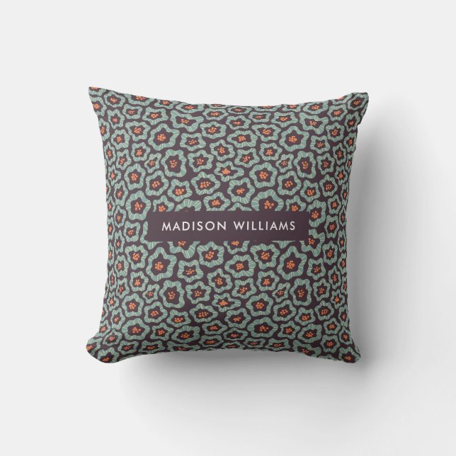 Be-editable kleuren bloemen kussen (Voorkant)