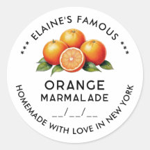 Be-editable oranje marmelade sticker met datum