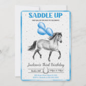 Be-editable paarden verjaardagsuitnodiging kaart (Voorkant)