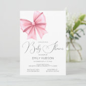 Be-editable Roze Strik Coquette Uitnodiging (Staand voorkant)
