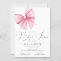Be-editable Roze Strik Coquette Uitnodiging