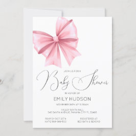 Be-editable Roze Strik Coquette Uitnodiging