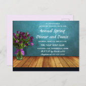 Be-editable tulpen in een pot Lente diner uitnodig Uitnodiging Briefkaart (Voorkant / Achterkant)